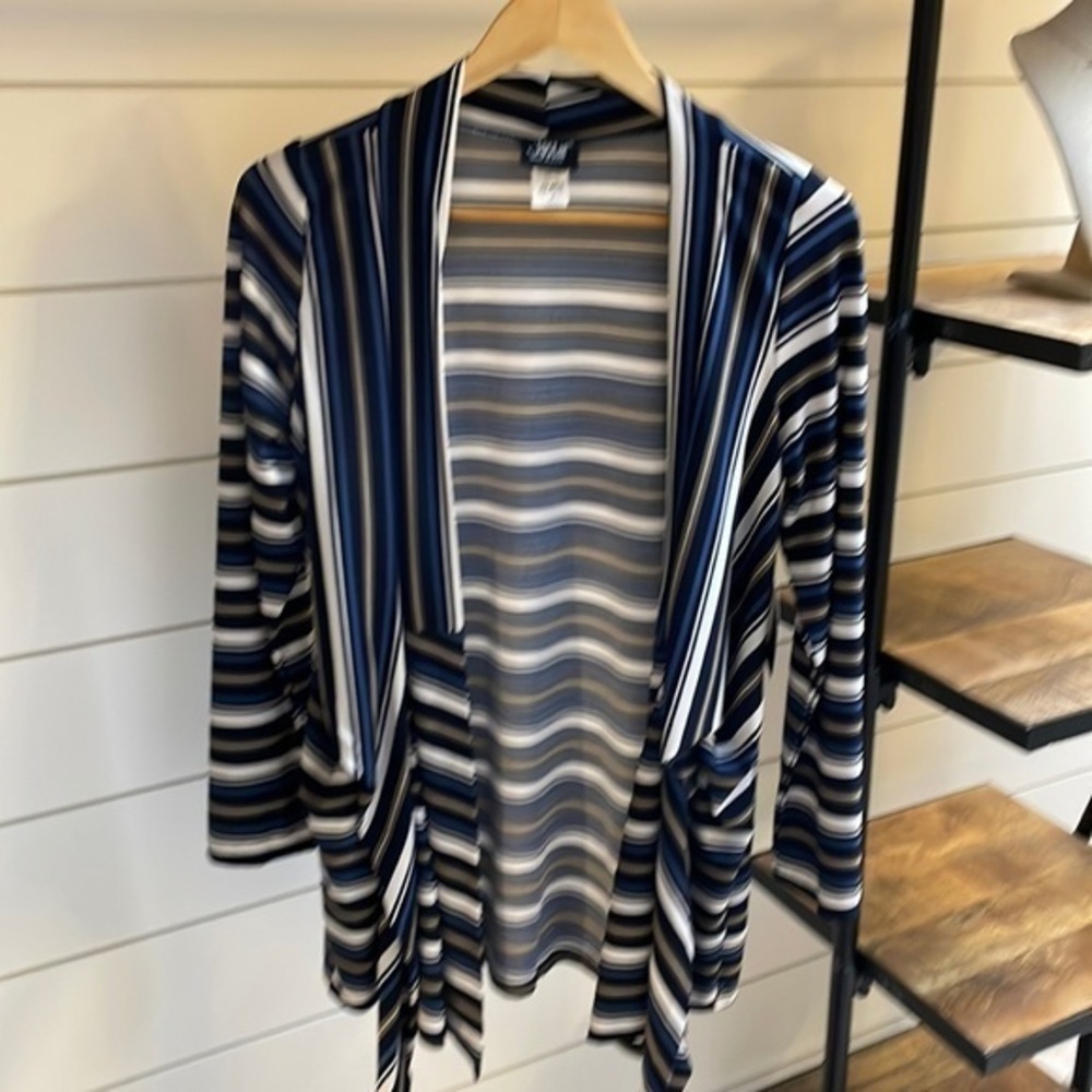 NWT Blue Strip Women's Jacket Top/Cardigan/Blazer with Front Tie Size Small